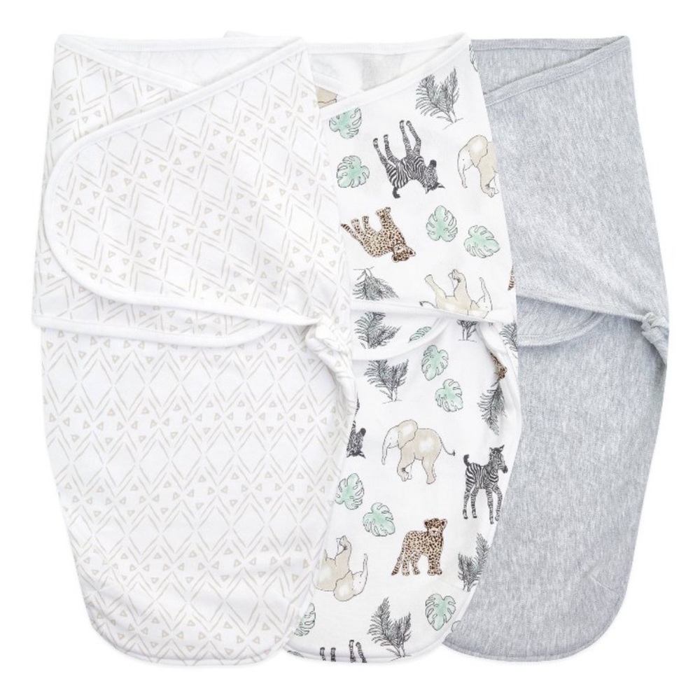 aden + anais Gray and White Swaddles